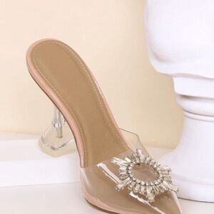 Lulus Midnight Light Nude Pointed-toe Heels Beige - Size 8